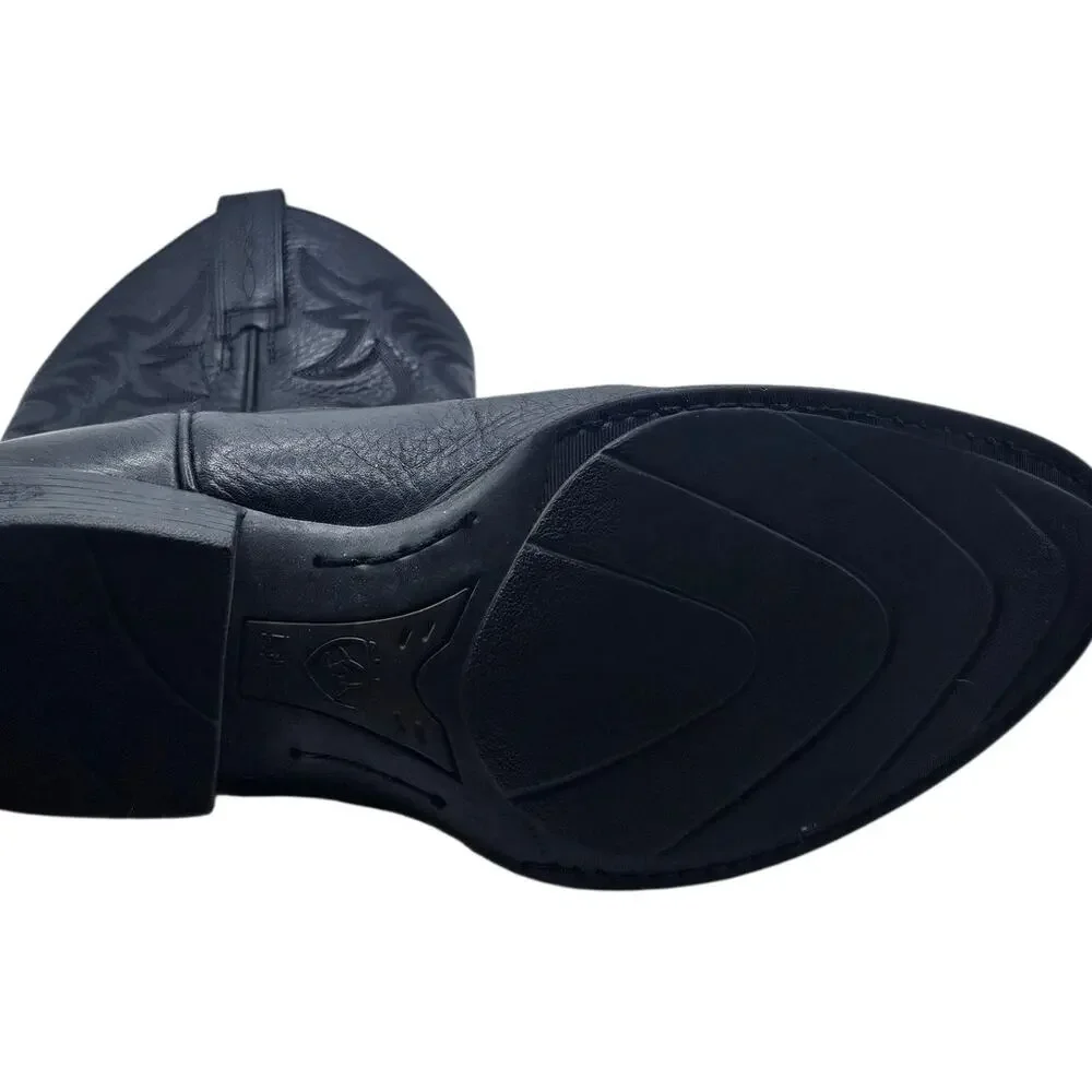 Ariat Mens Black Heritage R Toe Western Leather Cowboy Boots